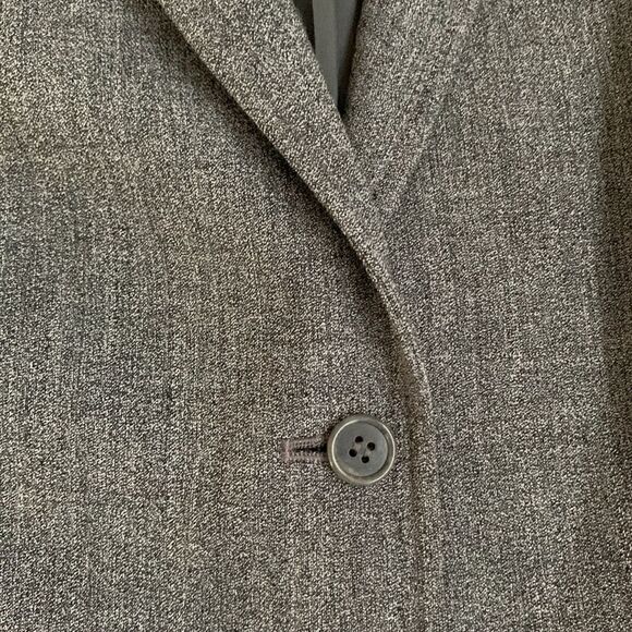 Ann Taylor Loft Women's Gray Wool Blazer Pockets Belt Button Closure Size 10 - Picture 8 of 8